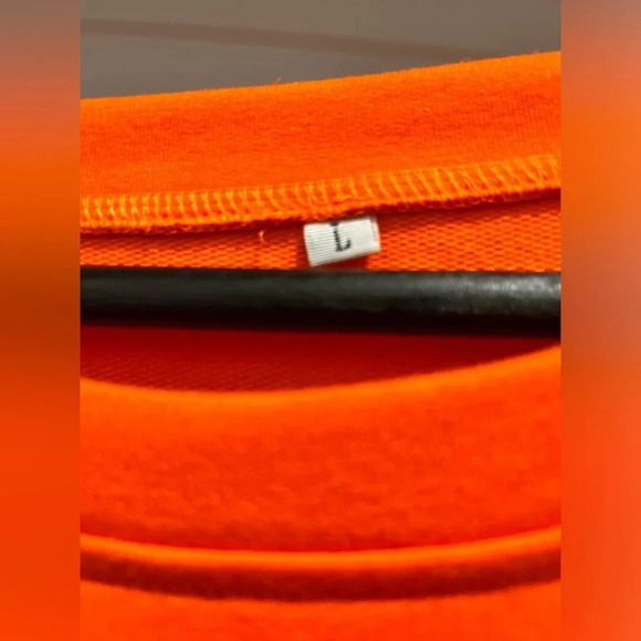 Skeleton Halloween Never Better orange light weight sweatshirt size Large - Picture 2 of 4